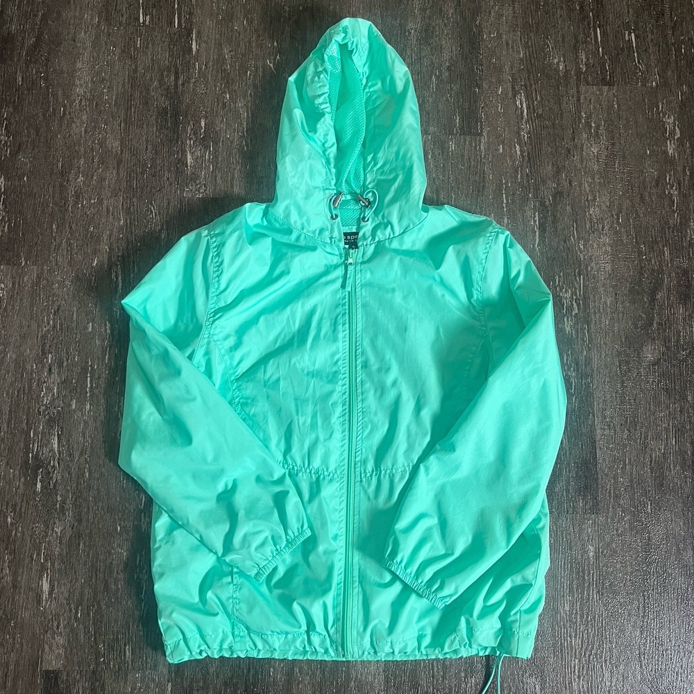 HB Sport Harve Benard Jacket Women's PLG Mint Green Windbreaker Rain Coat Mesh